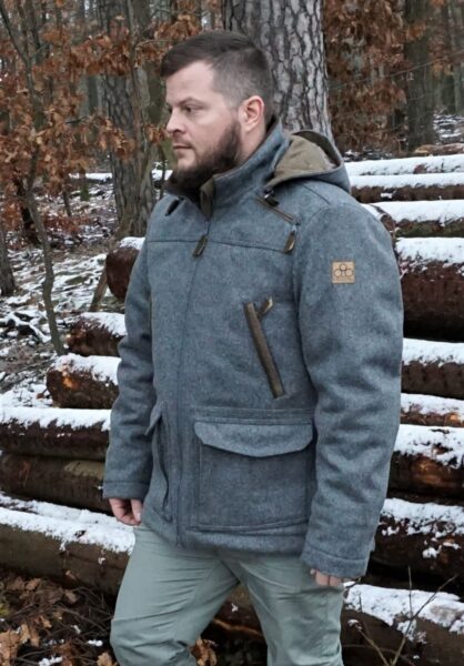Lodenwinterjacke Uller Hirschleder Grau 2.0