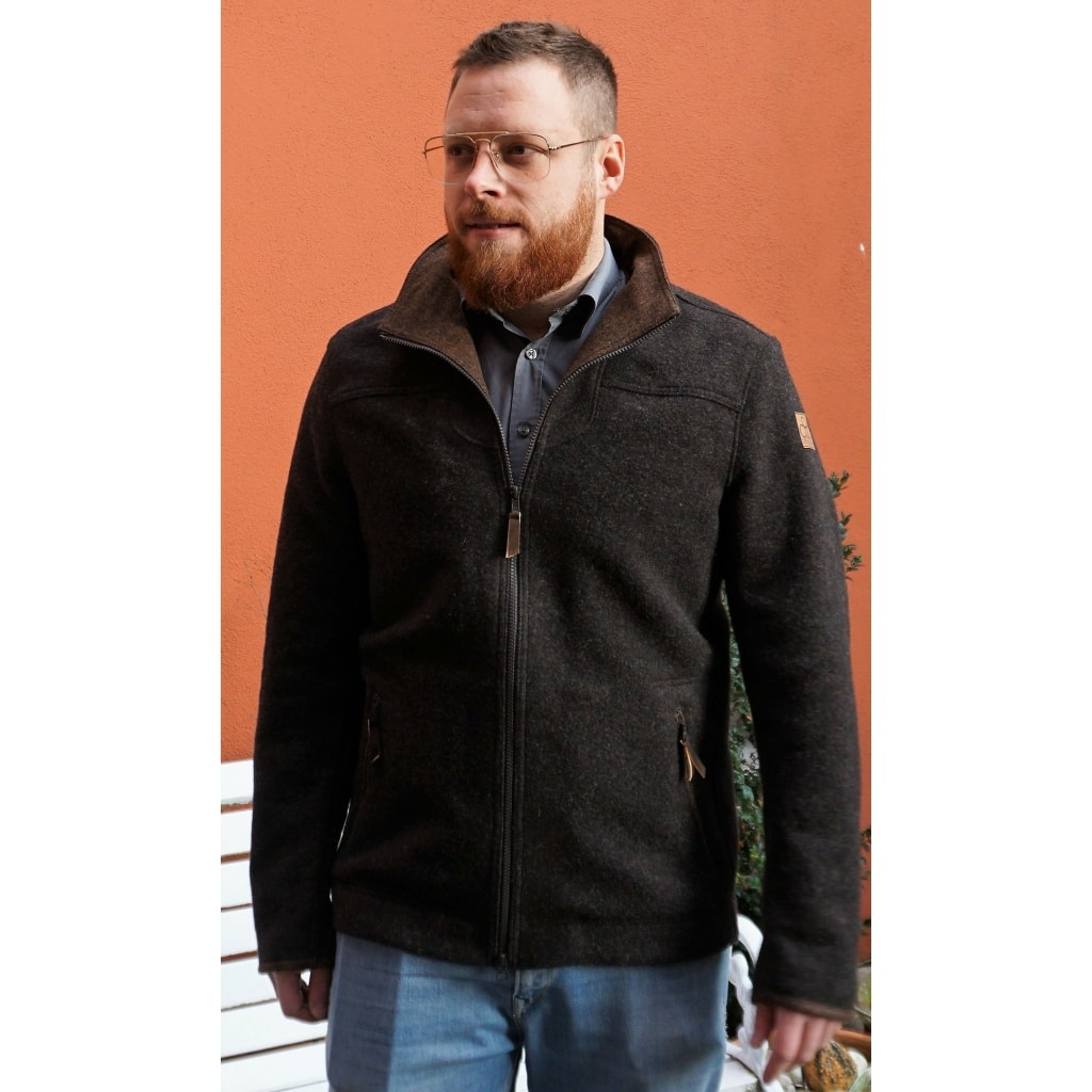 Herren Loden Fleecejacke Ägir 2.0 Jagdschwarz