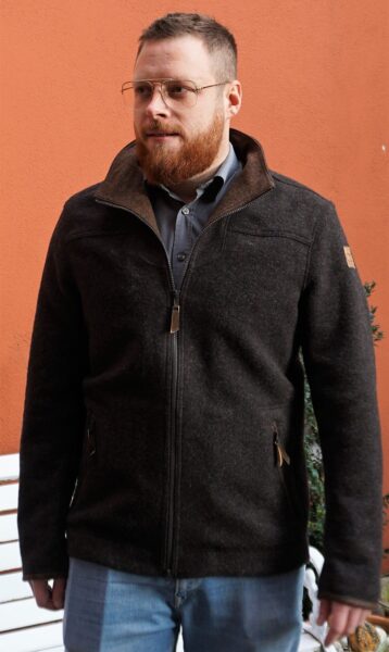 Herren Loden Fleecejacke Ägir 2.0 Jagdschwarz