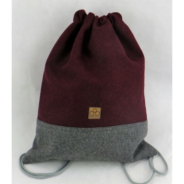 Rucksackbeutel bordeaux – Bild 2