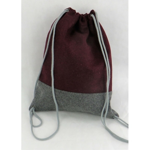 Rucksackbeutel bordeaux – Bild 3